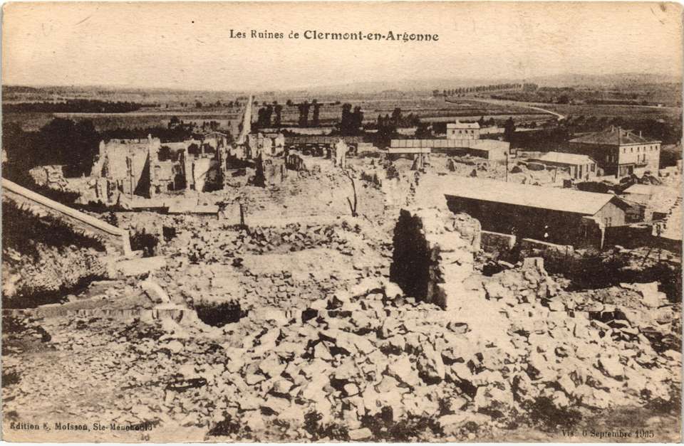 Clermont-en-Argonne en ruines